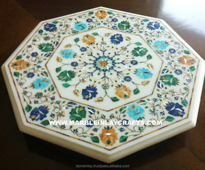 Marble <b>Stone</b> Inlaid Marble Inlay Dining <b>Table</b> <b>Tops</b> - Product Image 1