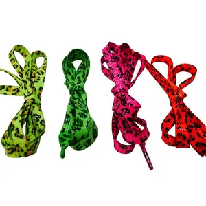 SuperSeed SS-1003 neon color bling laces, leopard print shoelaces