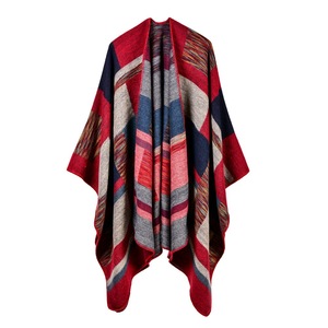 2017 nuovo marchio da donna Poncho <span class=keywords><strong>Cashmere</strong></span> berretti alla moda <span class=keywords><strong>Plaid</strong></span> di grandi dimensioni sciarpa calda spessa Poncho invernale coperta in maglia Echarpe Pashmina - Product Image 3