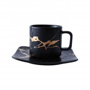 Prodotti per la casa antico moderno turco di colore oro bianco porcellana tazza di caffè e piattino - Product Image 4