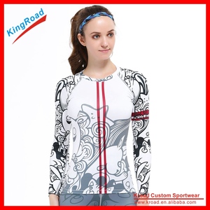 Pro Sublimación Tela Lycra Desgaste de la Aptitud de Compresión de Manga Larga Running Camisetas Para Las Mujeres - Product Image 6