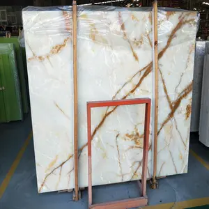Hot selling natural white onyx marble slab price for luxury project design
