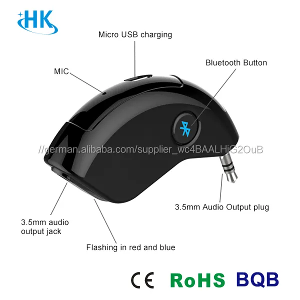 Hohe qualität freisprecheinrichtung aux 3,5mm audio auto bluetooth empfänger