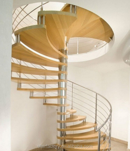 Escadas espirais internas usadas, revestimento de aço interno e madeira sólida, escadas espirais TS-391 - Product Image 2