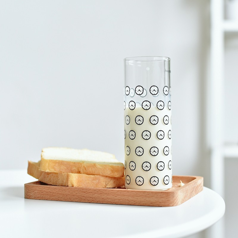 Haonai heat resistant custom printed glass water cup drinking glass
