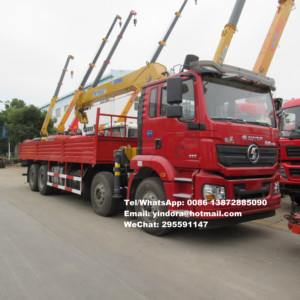 Shacman 8x4 12 375hp 8m شقة شاحنة رفع هيدروليكي شاحنة بذراع تليسكوبي رافعة 14 طن 16 طن - Product Image 2