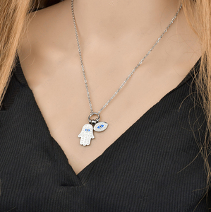 Europa <span class=keywords><strong>di</strong></span> Vendita Caldo Hamsa <span class=keywords><strong>Collana</strong></span> in acciaio inossidabile <span class=keywords><strong>Fatima</strong></span> Custom Hamsa Argento <span class=keywords><strong>Mano</strong></span> <span class=keywords><strong>di</strong></span> <span class=keywords><strong>Fatima</strong></span> <span class=keywords><strong>Collana</strong></span> - Product Image 4