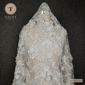 Nặng Đính Cườm Vải Ren Tulle Pháp Guipure Ren Elegent Ren Đám Cưới - Product Image 1