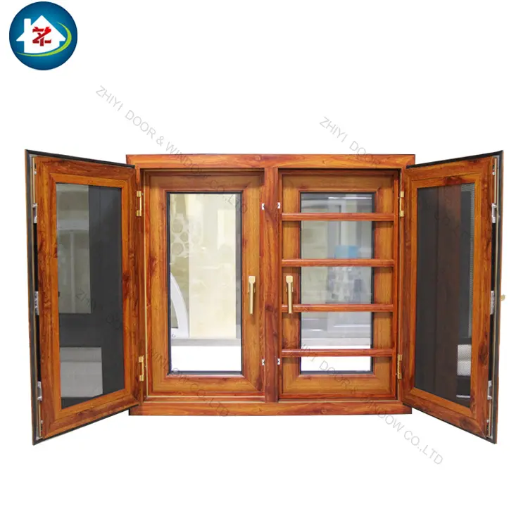 Proyecto de lujo modelos doble glaseado puerta ventanas de Triple acristalamiento de ventana de aluminio para la construcción