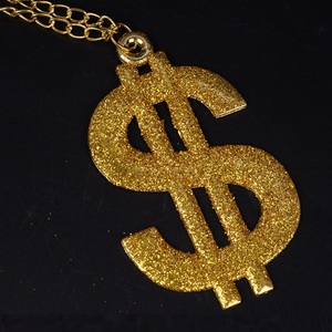 Collar con Signo de Dólar Estadounidense Dorado, Estilo Punk, Disfraz de <span class=keywords><strong>Rapero</strong></span> Hip Hop de los 80 - Product Image 4