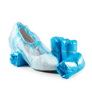 Großhandel 100pcs einweg kunststoff schuh abdeckungen-Großhandels preis blaue Farbe PE wasserdichte Kunststoff-Schuh überzüge rutsch fest 100 Stück pro Packung