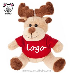 MOQ BASSO LOGO Personalizzato Carino Peluche Molle del Giocattolo Della Peluche <span class=keywords><strong>Cervo</strong></span> Con T shirt Moda 2019 Nuovo Peluche Di Natale Renna - Product Image 2