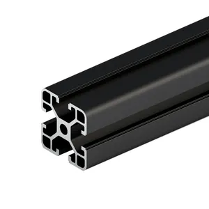 Black 6063 T5 T V slot 40 * 40mm Extruded 4040 Aluminum Profile Price List manufacturer