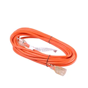J100492 Yellow Jacket 10/3 Heavy-Duty 15-Amp SJTW Contractor Extension Cord with Lighted End 25-Feet