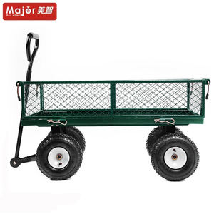Chariot de jardin résistant de vente directe d'usine de la Chine avec le plateau en métal et la roue quatre gonflable - Product Image 2