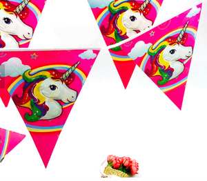 Banderín <span class=keywords><strong>de</strong></span> fiesta <span class=keywords><strong>de</strong></span> <span class=keywords><strong>unicornio</strong></span>, banderín, banderín, triangular, bandera, Festival, celebración, fiesta <span class=keywords><strong>de</strong></span> cumpleaños, dibujos animados, 2019 - Product Image 3