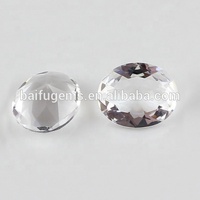Pierre ovale en vrac, prix d'usine, topaze blanche, cristal, pierres en verre pour bijoux