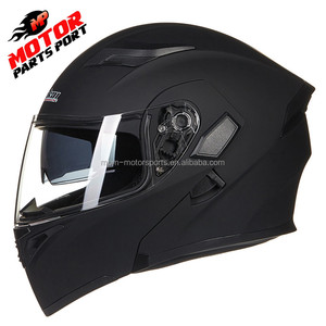 Motorfiets Dubbel Modulair Full Face Helm Vizier Flip De Stip Van 6 Soorten Kleur (L Mat Zwart)