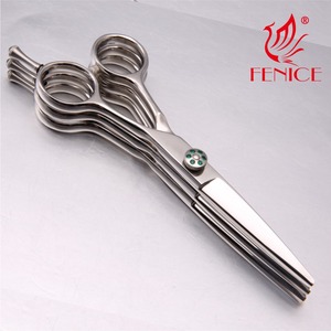 Fine Cut Professionnel argent 3 Couche Haute Qualité Ciseaux de Cheveux De Mode, 3 <span class=keywords><strong>Lames</strong></span> Cheveux Ciseaux - Product Image 2