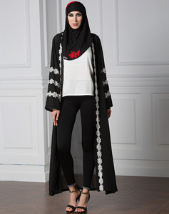 <span class=keywords><strong>Abaya</strong></span> Kimono Donna Ultimo Modello Dubai <span class=keywords><strong>Nero</strong></span> Aperto Davanti Stile Pera Moda Musulmana Vendita all'Ingrosso - Product Image 1