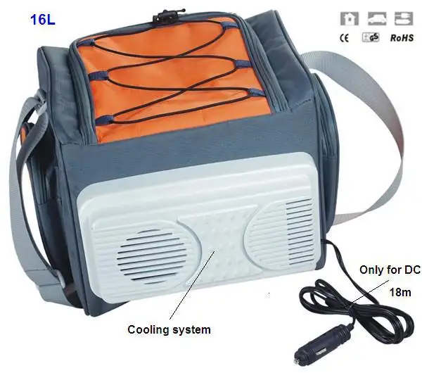 Настраиваемая Изолированная электрическая сумка-холодильник для автомобиля 16 л с системой внешнего охлаждения