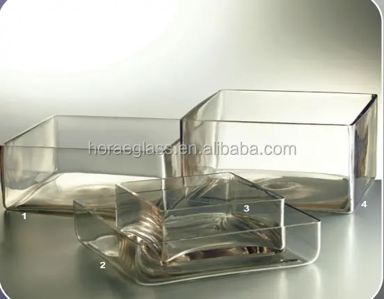 Clear glass vas untuk meja tengah jelas persegi manik-manik kaca kristal vas untuk dekorasi rumah
