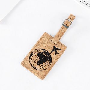 Étiquette de <span class=keywords><strong>bagage</strong></span> en cuir PU couleur bois, nouvelle collection, pour sublimation, avec impression, pour valise ou sac en liège - Product Image 6