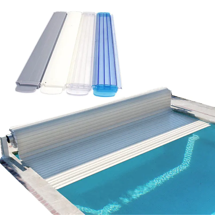 Cobertura de piscina com material automático para piscinas com mecanismo Coberturas de piscina com ripas