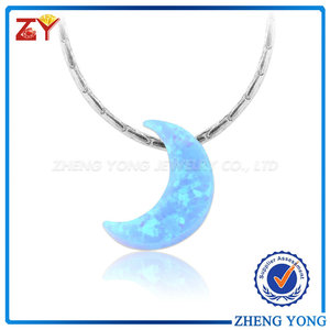 925 chaîne <span class=keywords><strong>de</strong></span> collier en argent synthétique <span class=keywords><strong>lune</strong></span> opale <span class=keywords><strong>pierre</strong></span> <span class=keywords><strong>prix</strong></span> - Product Image 1