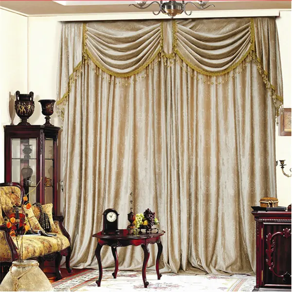 European classical luxury valance blackout curtains for the living room