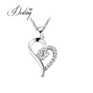 Accesorio <span class=keywords><strong>de</strong></span> corazón <span class=keywords><strong>de</strong></span> Plata <span class=keywords><strong>de</strong></span> Ley 925 Daisini adornado con cristales <span class=keywords><strong>Swarovski</strong></span>, colgante <span class=keywords><strong>y</strong></span> <span class=keywords><strong>pendientes</strong></span>, conjunto <span class=keywords><strong>de</strong></span> joyería para mujer - Product Image 5