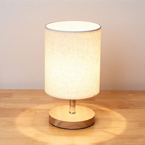 Modern <strong>Small</strong> Night Light Nordic Wooden Fabric Simple <strong>Desk</strong> <strong>Lamp</strong> Bedside Table <strong>Lamp</strong> <strong>for</strong> Bedroom Hotel Living Room - Product Image 4