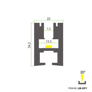 Argento Anodizzato Estruso di Alluminio Serie 6063 di Scanalatura Del Led di Vetro Profilo in Alluminio a Led per L'illuminazione E La Decorazione - Product Image 5