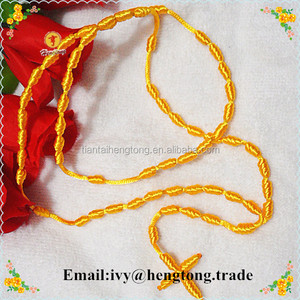 Vendita calda colori misti collana di <span class=keywords><strong>corda</strong></span> rosario religioso, cattolica cavo lavorato a maglia nodo rosario, rosario cavo - Product Image 6