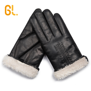 <strong>Mens</strong> Thick <strong>Black</strong> Handjob Goatskin Driving <strong>Leather</strong> <strong>Gloves</strong> in Europe for <strong>Men</strong> - Product Image 3