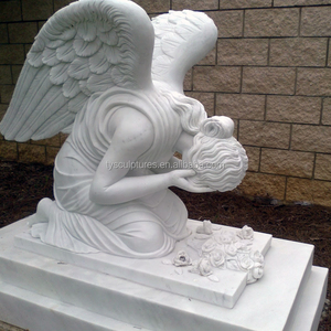 <span class=keywords><strong>Monument</strong></span> funéraire en pierre sculptée à la main, pierre tombale en marbre, statue d'ange - Product Image 4