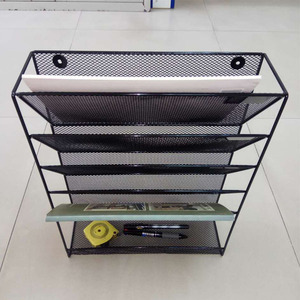 Nhà Máy Giá kim loại màu đen Treo Tường 5 lớp văn phòng giữ tập tin treo tường tập tin tổ chức Lưới lưu trữ giá Manila thư mục - Product Image 2