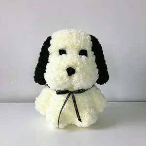 Mode Handgemaakte Craft Foam Rose Hond Bloem Mooie Grote Pug Puppy