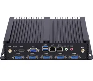 2 ELSKY 듀얼 LAN Realtek 8111F 산업용 팬리스 임베디드 미니 PC 컴퓨터 PC i3 4005U i5 4210U i7 4510U 6 * USB 6COM