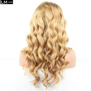 LM de encaje de <span class=keywords><strong>pelo</strong></span> pelucas rubias onda del cuerpo 360 peluca frontal de encaje para las mujeres blancas - Product Image 4