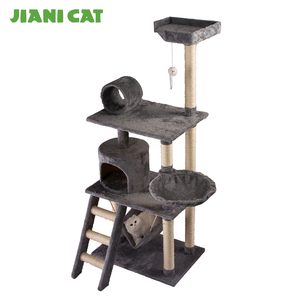 China wholesale best plush wooden toys pet cat scratcher tree - Product Image 1