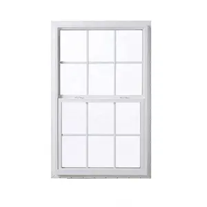 Finestra a fascia sospesa in vinile con profilo a scorrimento verticale estruso americano doppio vetro singolo finestra upvc in vinile