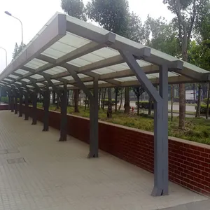 aluminum tricycle car parking shelter with polycarbonate roof and wind resistance