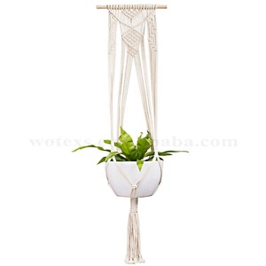 PH0082 <span class=keywords><strong>Portavasi</strong></span> da Giardino in Corda di Cotone Fatti a Mano, Supporti per Piante Sospesi in Macramè - Product Image 4