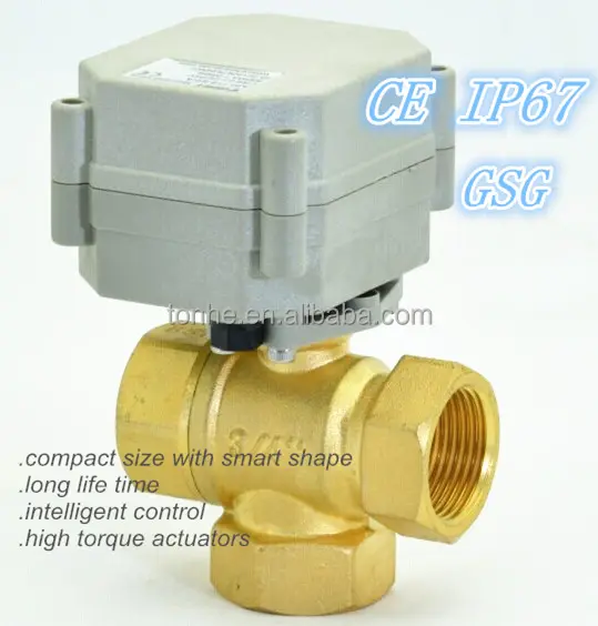 3-way Electric motorized ball valve Electric motor operated valve