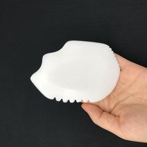 Natural Jade blanco raspado Guasha herramientas terapia piedra Guasha Facial - Product Image 6