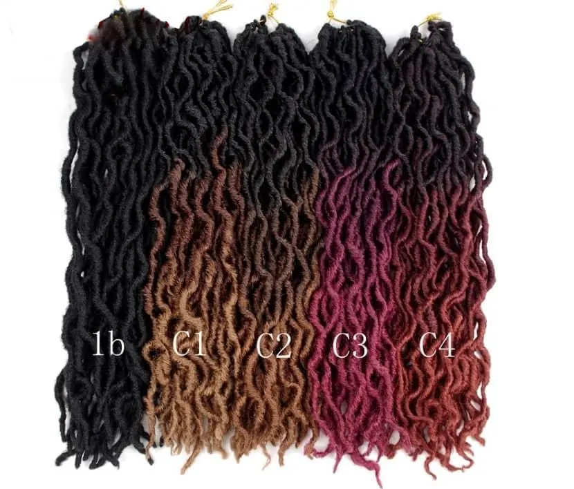 सिंथेटिक बाल 18 इंच उद्योगों चोटी देवी dreadlocks के अशुद्ध locs crochet मोड़ braids बाल विस्तार संस्थापक locs प्राकृतिक