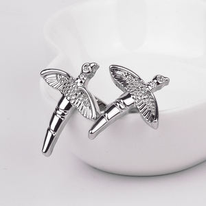 Freedom Regalo de Navidad para el marido Joyería Plata Pulida Flying Bird Seabird Swallow Design Gemelos - Product Image 2