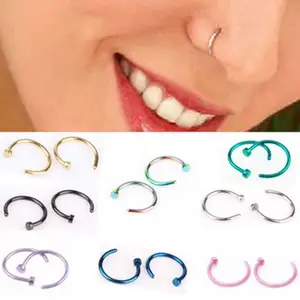 Piercing de titânio cirúrgico, piercing de prata, ouro, nariz e argola do corpo, para mulheres, presente de joias de septo