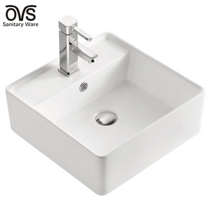 Design moderne <span class=keywords><strong>Carré</strong></span> Céramique Sanitaire Chine Bassin <span class=keywords><strong>carré</strong></span> Navire Éviers Comptoir Lavabo pour Hôtel Hôpital Villa - Product Image 1